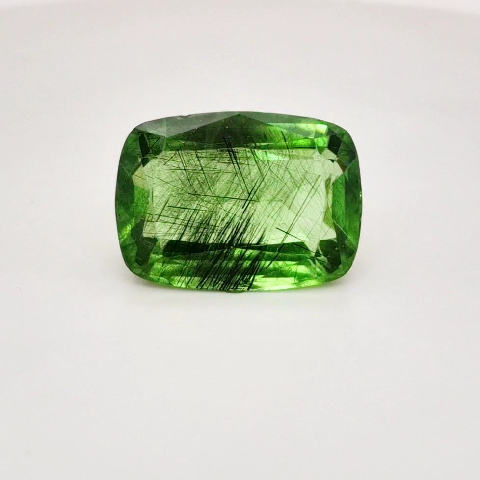 Natural Peridot With Rutile Faceted | Rectangle | Size: 21x15mm - The LabradoriteKing