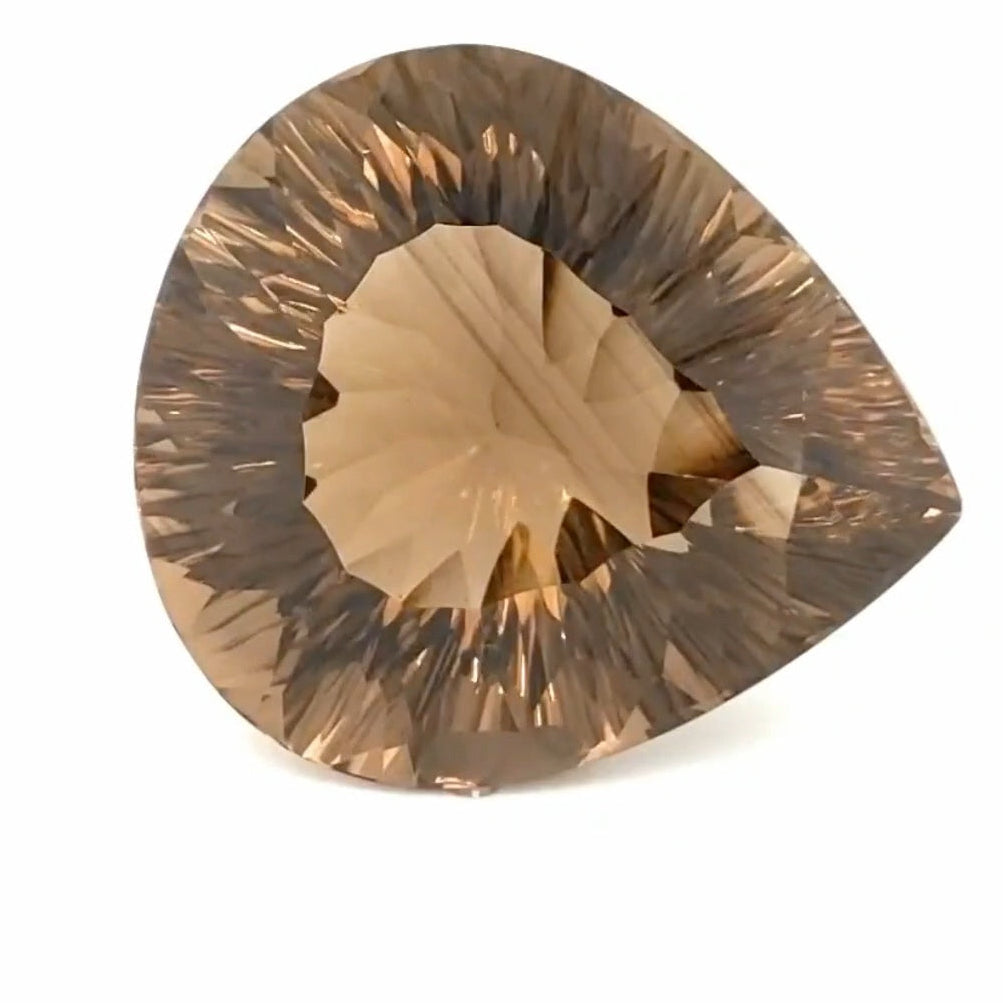 Natural Smoky Quartz Concave Cut | Pear | 33x29mm