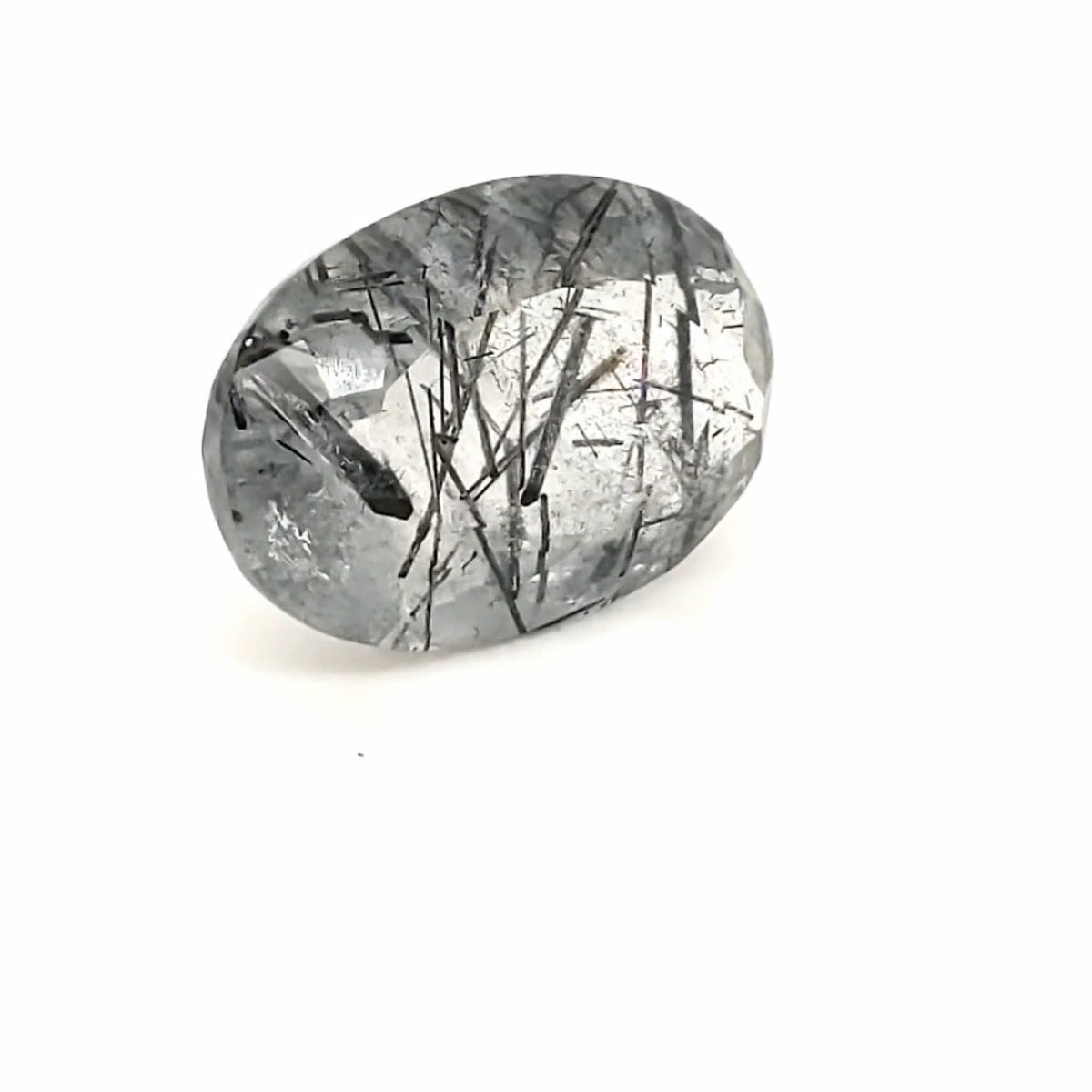 Natural Black Rutile Faceted | Oval | 22x15mm