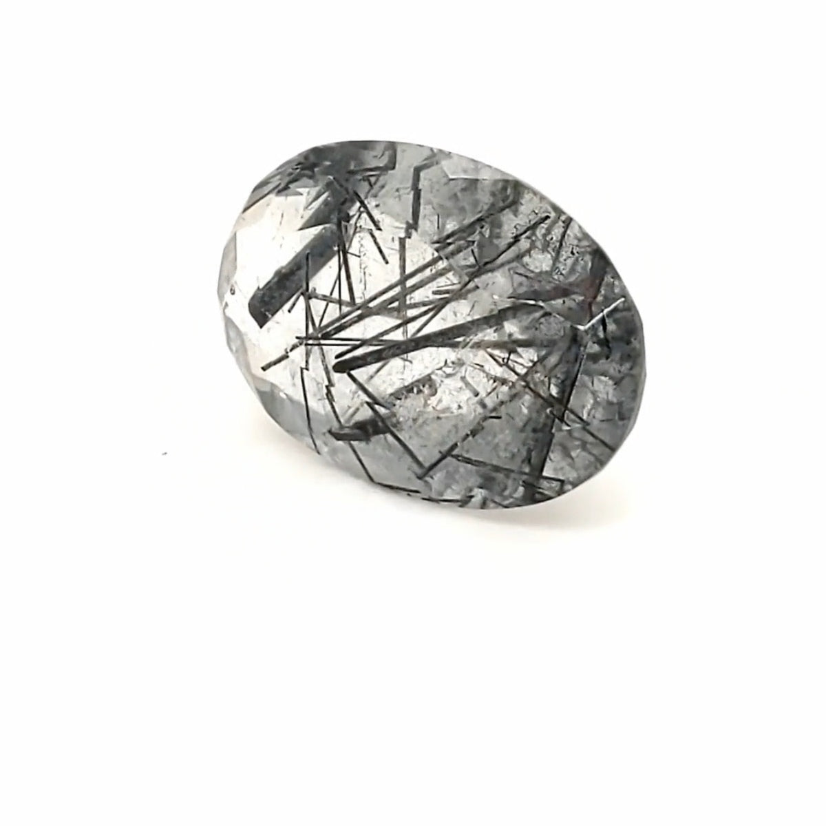 Natural Black Rutile Faceted | Oval | 22x15mm