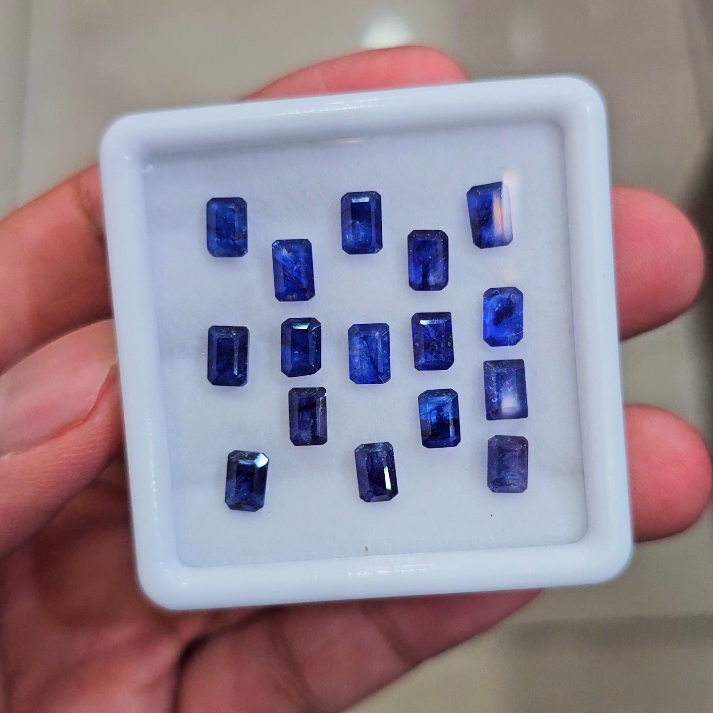 13.8cts Of Natural Blue Sapphire Faceted | Rectangle | Size: 6x4mm | 16pcs
