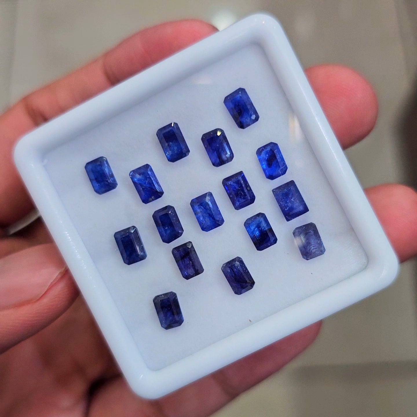13.8cts Of Natural Blue Sapphire Faceted | Rectangle | Size: 6x4mm | 16pcs