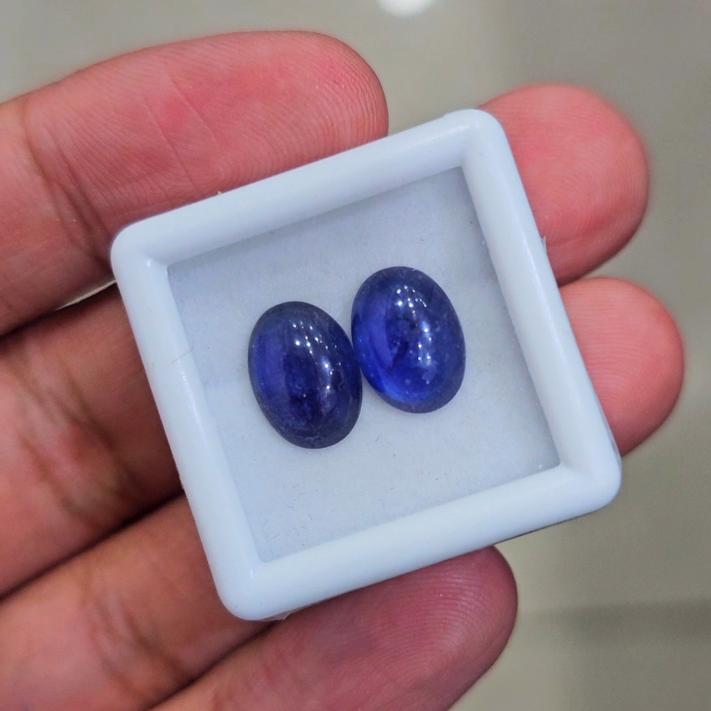 7.8cts Of Natural Tanzanite Cabochons | 10x8mm | Shape: Oval | 2Pcs