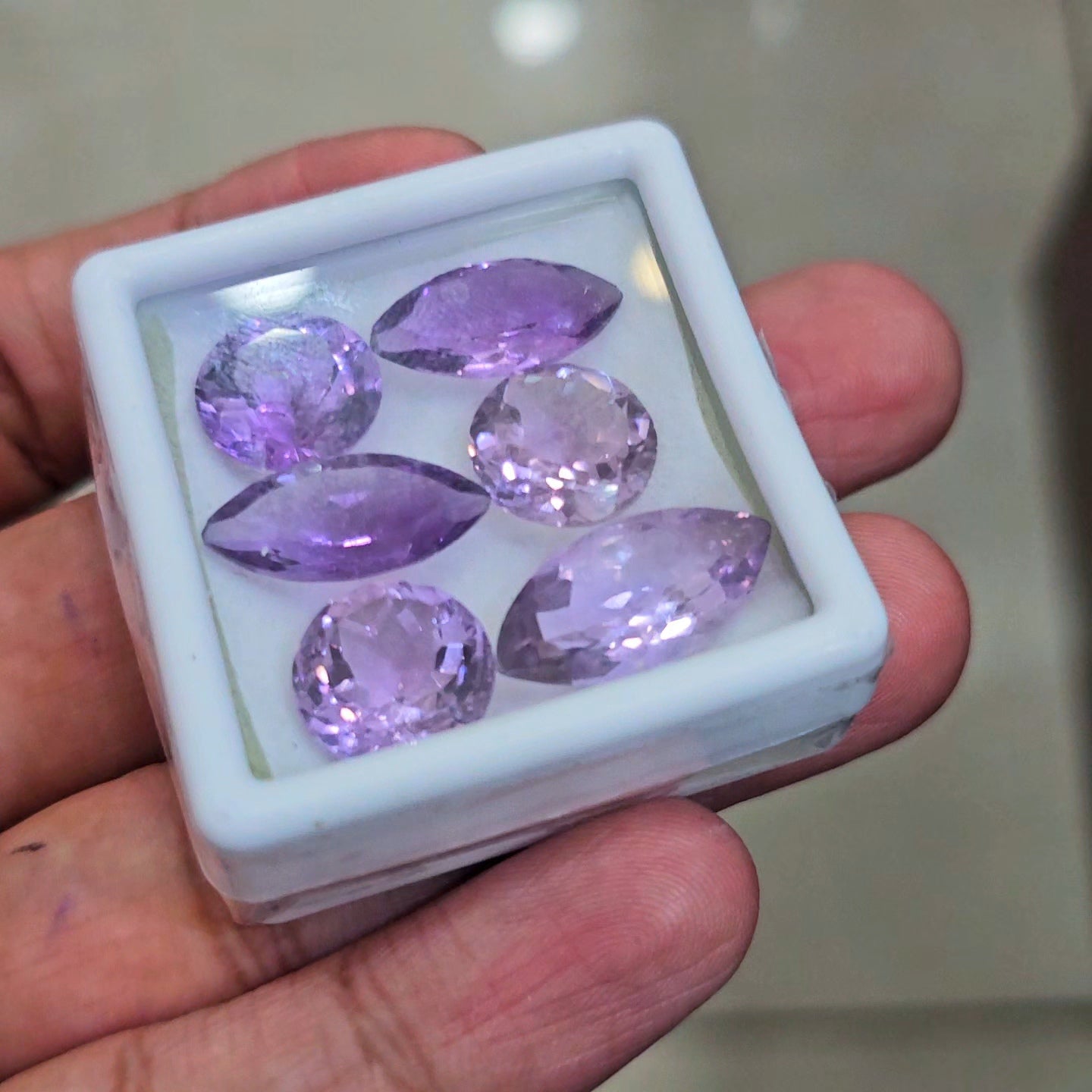 63 Pcs Of Natural Amethyst Faceted | Round & Oval | Size: 3-5mm