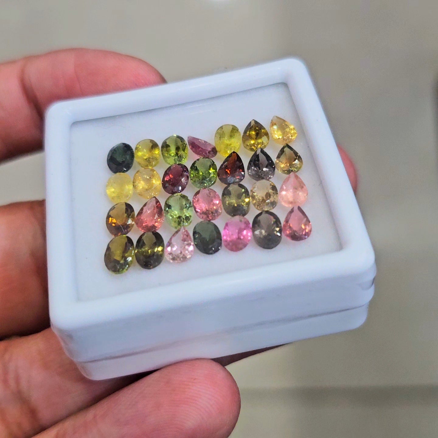 12.5cts Natural Multi Tourmaline Faceted | Oval & Pear | Size:6x4mm |28 Pcs