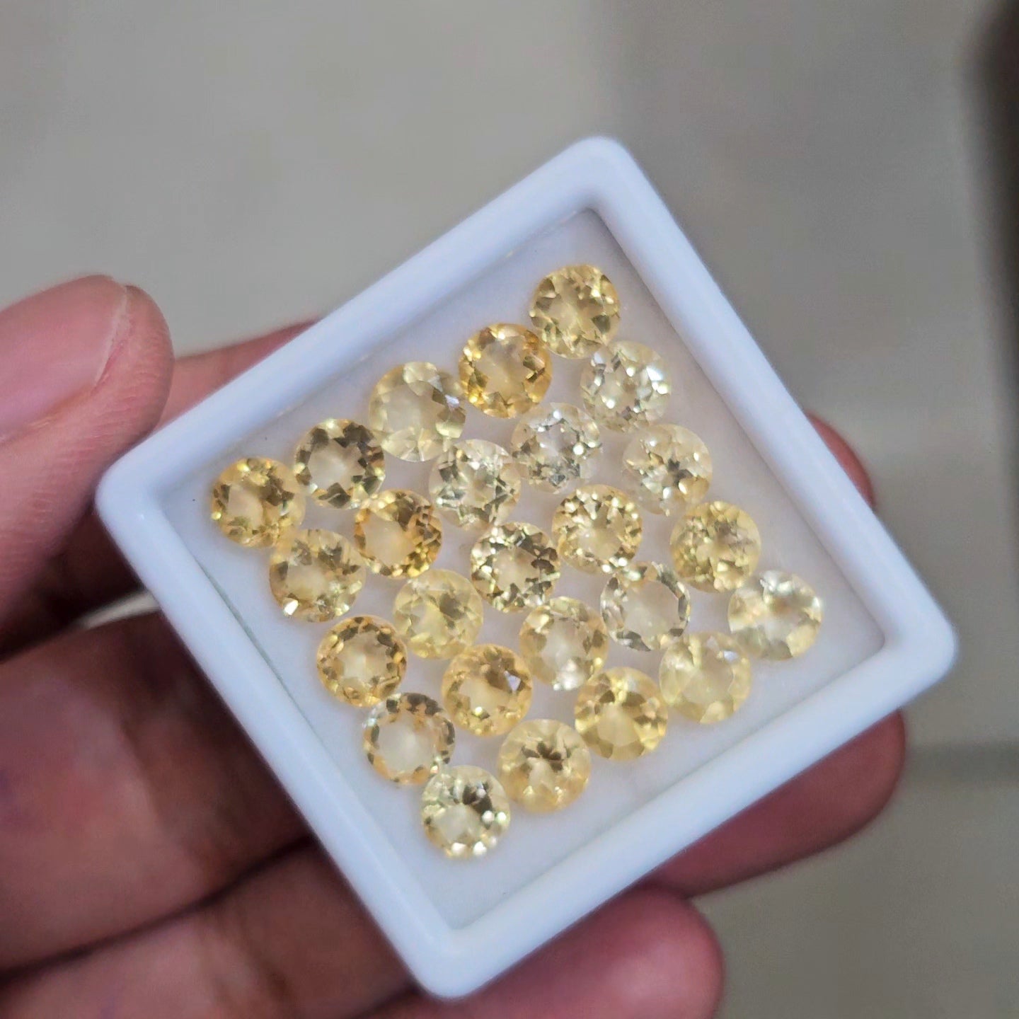 25 Pcs Of Natural Citrine Faceted | Round | Size: 6mm
