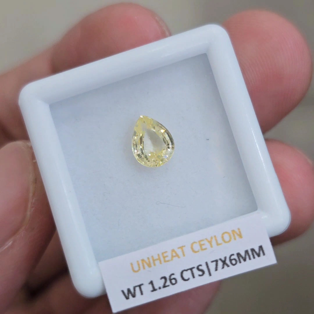 Natural Unheated Sapphire From Ceylon | 7x6mm | Pear