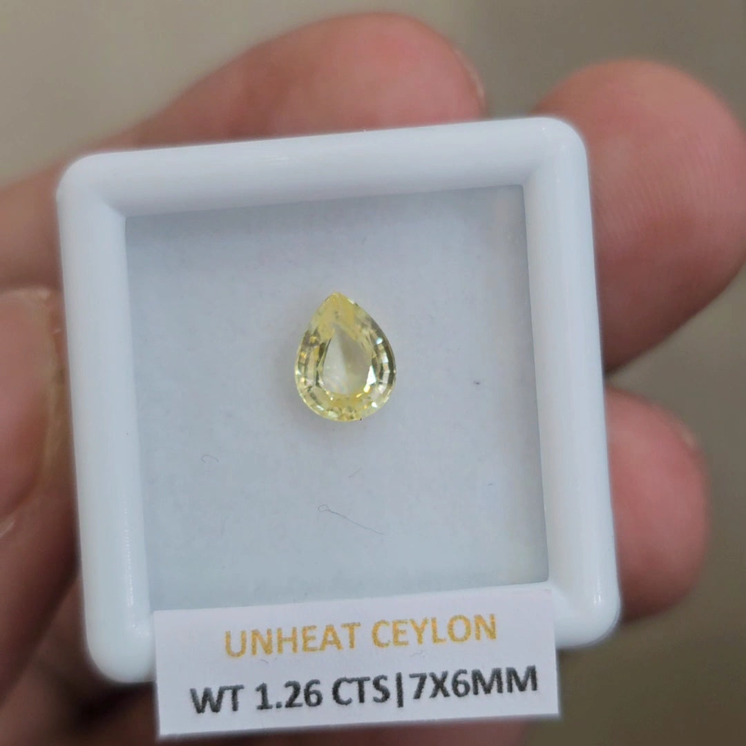 Natural Unheated Sapphire From Ceylon | 7x6mm | Pear