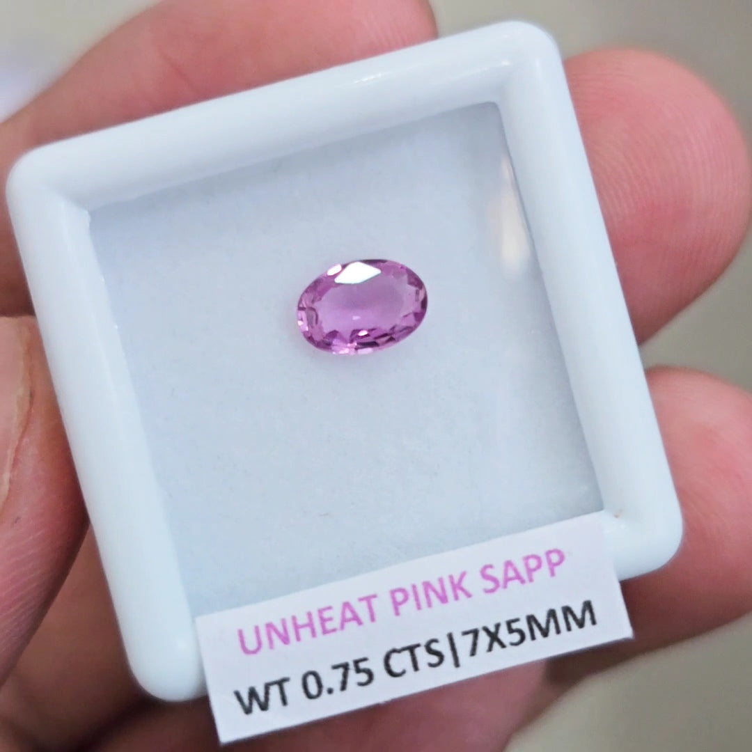 Natural Unheated pink Sapphire From Ceylon | 7x5mm| Oval