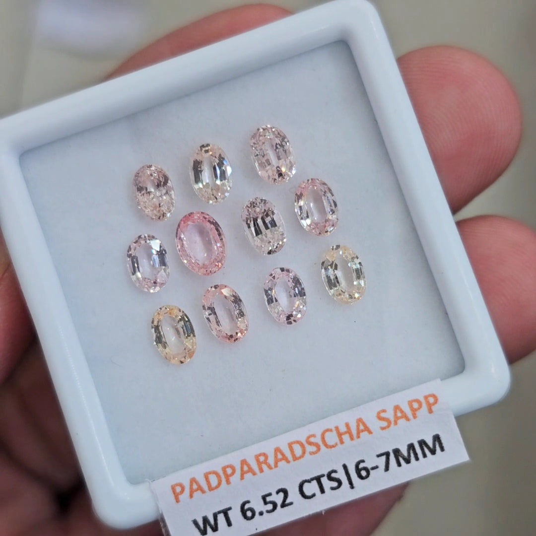 1 Box Natural Unheated Padparadscha Sapphire | 6-7mm | Oval
