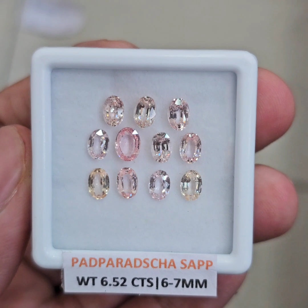 1 Box Natural Unheated Padparadscha Sapphire | 6-7mm | Oval