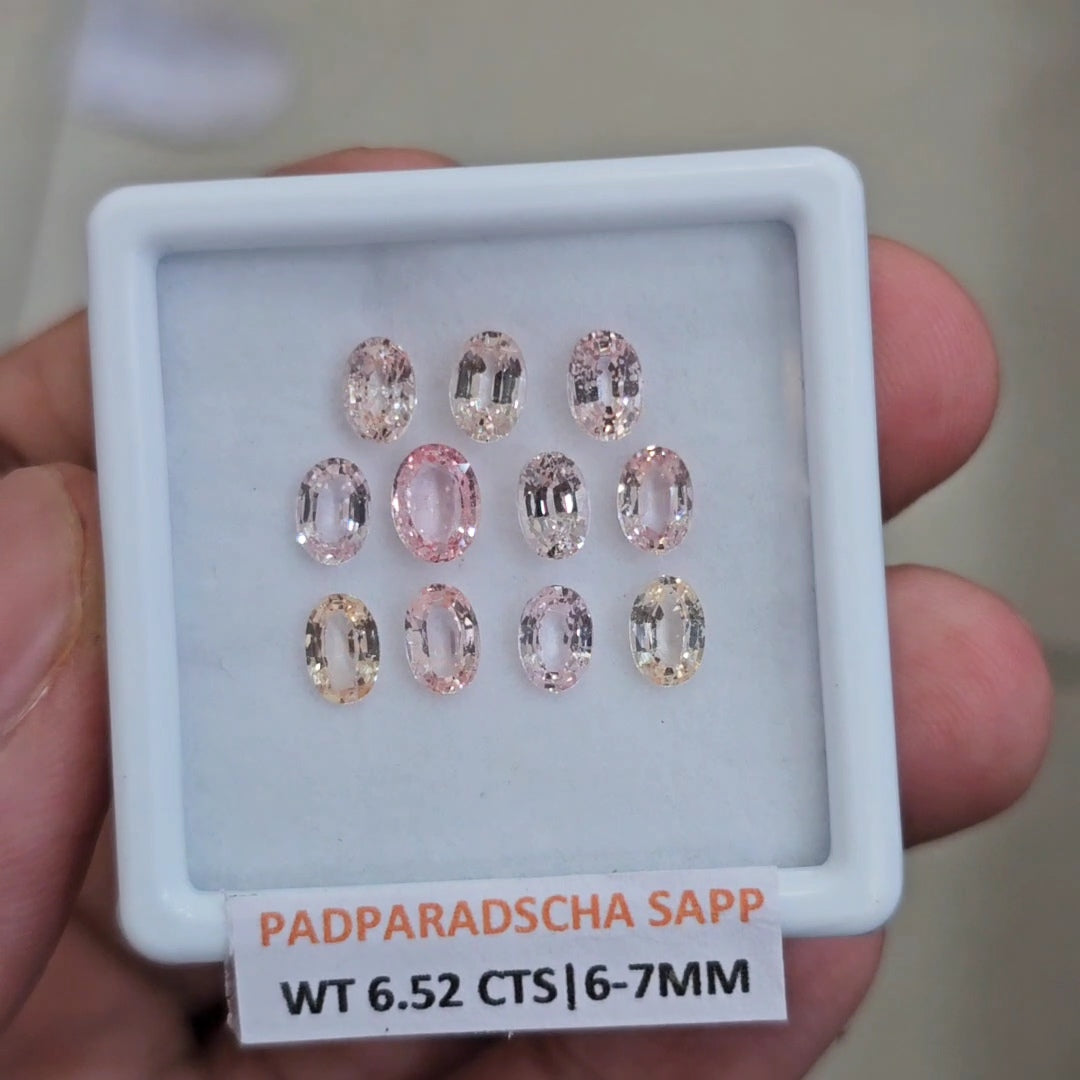 1 Box Natural Unheated Padparadscha Sapphire | 6-7mm | Oval