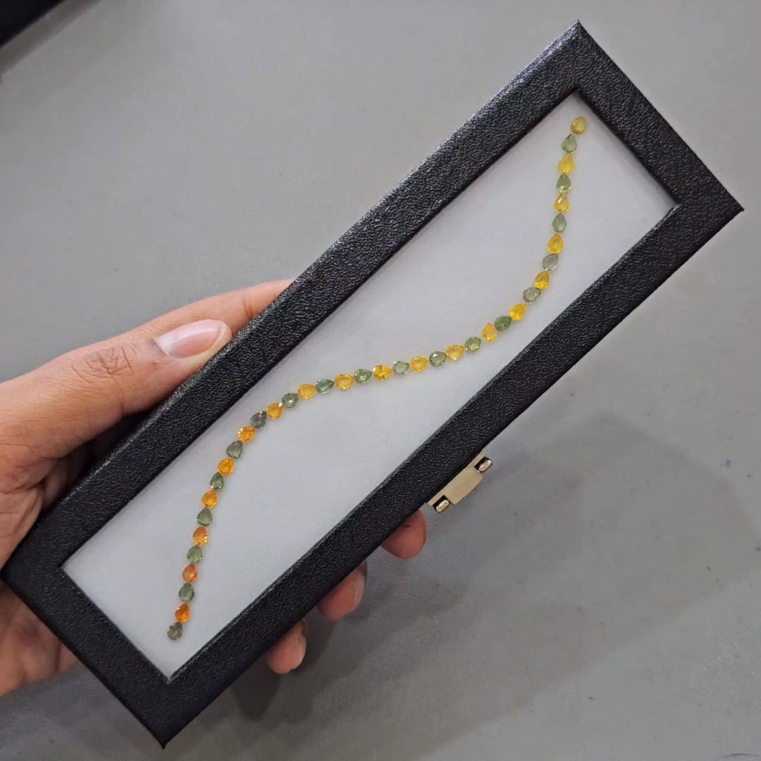 Natural Sapphire Bracelet Layout | 5x4mm | 10.5 Cts |