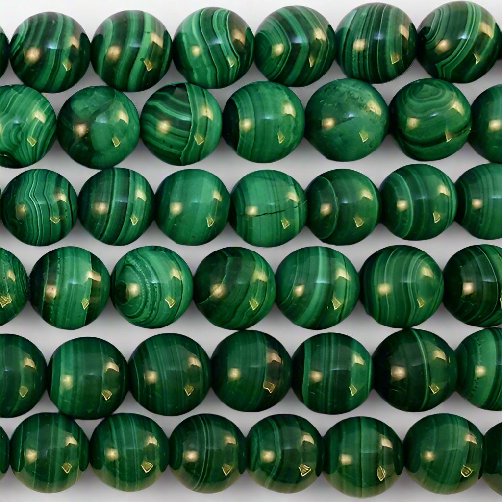 Genuine Natural Green Malachite Round Beads 4-5mm, 14" Inches - The LabradoriteKing