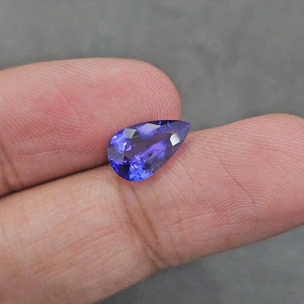 2.5Cts Certified Natural Tanzanite AAA+ Top Quality | Shape: Pear| Size: 11.7x7.3mm