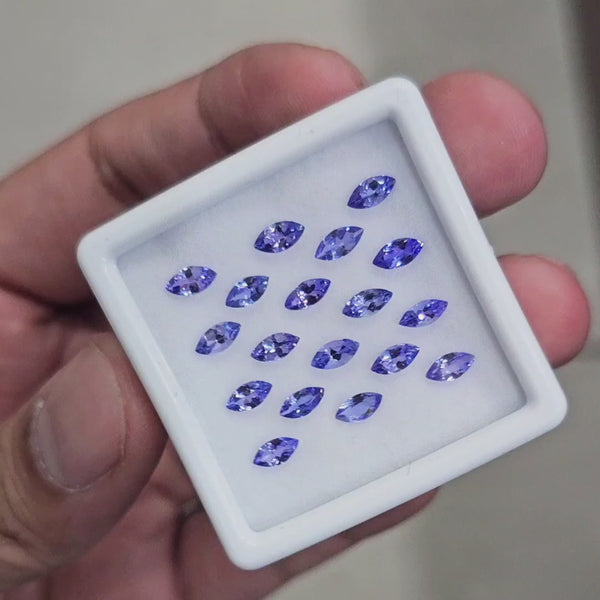 18Pcs Natural Tanzanite Faceted  | Marquise | Size: 6x3mm