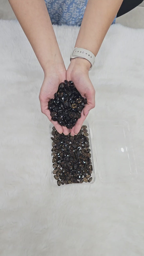 20 Pcs Smoky Quartz Oval Gemstones | 16mm and 14mm | Brownish