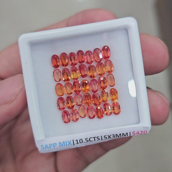 42pcs Natural Sapphire Heated Faceted | Oval | 5x3mm