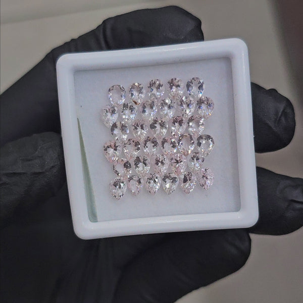 33 Pcs Natural Morganite Faceted unheated | Shape: Pear| Size: 5x4mm