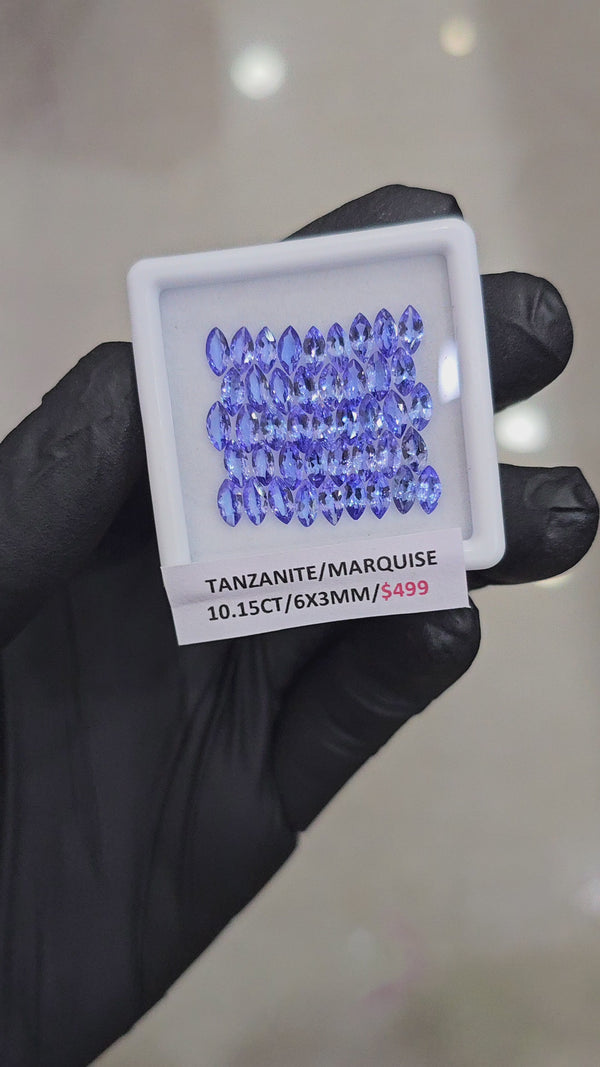43 Pcs Natural Tanzanite | Shape: Marquise| Size:6x3mm