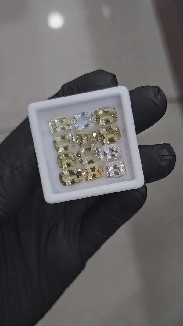 25 Pcs Natural Green Beryl , Morganite And Heliodor Faceted unheated | Shape: Mix | Size: 4-6mm