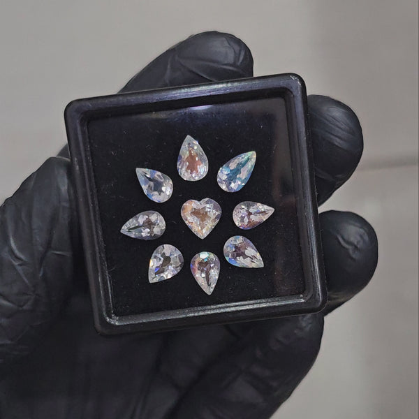 9 Pcs Natural Madagascar Moonstones Faceted | Shape: Mix | Size: 7-8mm | Top quality