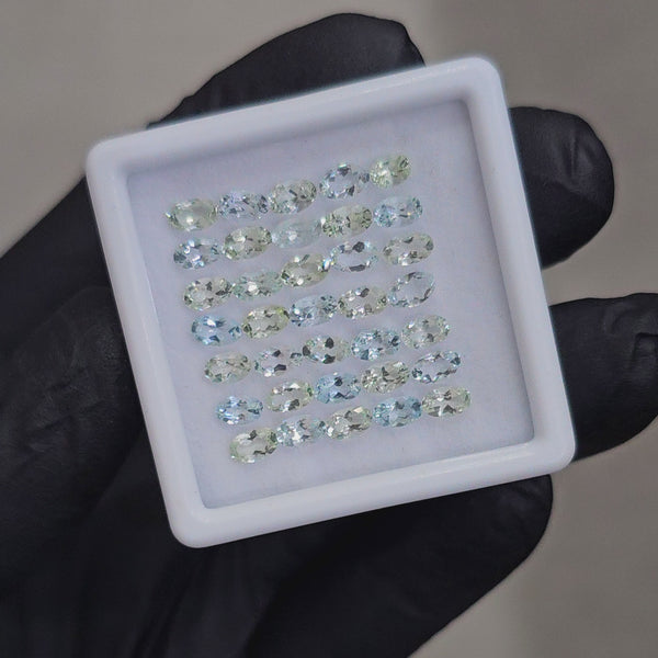 35 Pcs Natural Aquamarine and heliodor Faceted unheated | Shape: Oval| Size: 5x3mm