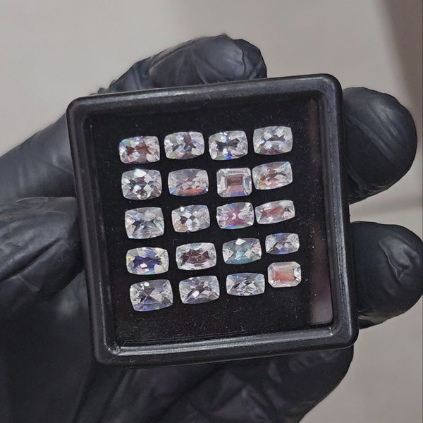 20 Pcs Natural Madagascar Moonstones Faceted | Shape: Rectangle | Size: 4-6mm | Top quality