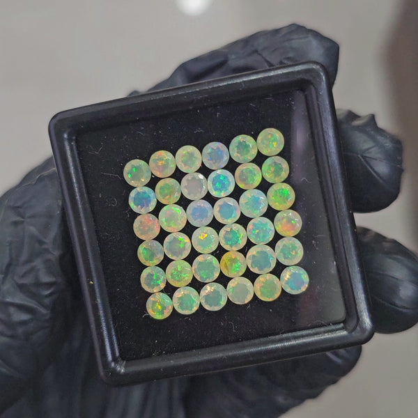 36 Pcs of Natural Opal Faceted | Round  | Size: 4mm