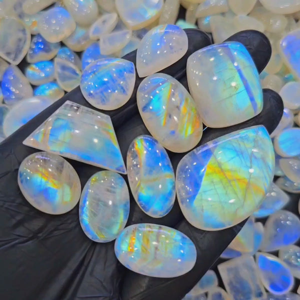 100 Grams of Rainbow Monstone | 10mm to 30mm sizss | 30 Pcs approx