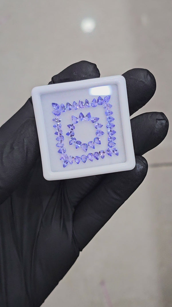 46 Pcs Natural Tanzanite  Faceted | Shape: Pear | Size: 4x3mm