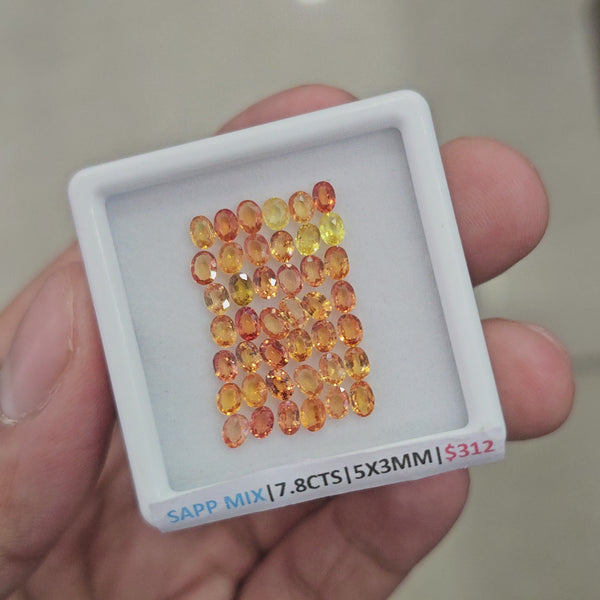 42pcs Natural Sapphire Heated Faceted | Oval | 5x3mm