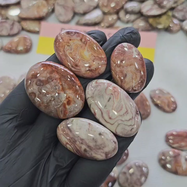 100 Grams Natural Rosita Jasper Gemstones | 20–45mm | 12–15 Pcs | Mixed Shapes