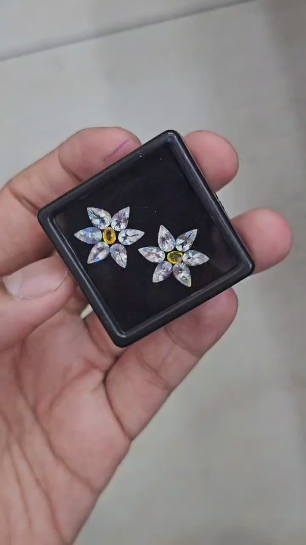 14 Pcs Natural Sapphire & Madagascar Moonstones Faceted | Shape: MIx| Size: 6-4mm