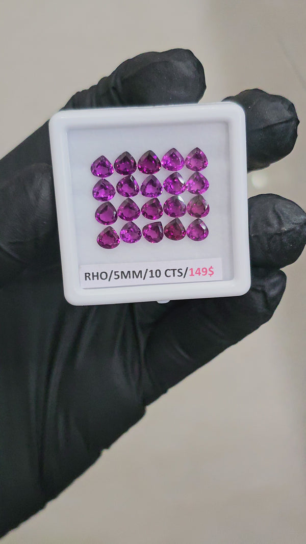 20 Pcs Of Natural Rhodolite Garnet Faceted | Shape: Teardrop | Size: 5mm