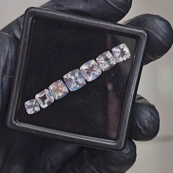 7 Pcs Natural Madagascar Moonstones Faceted | Shape: Square| Size: 6-4mm | Top quality