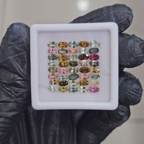 40 Pcs of Natural Tourmaline Faceted  | Oval | Size: 5x3mm
