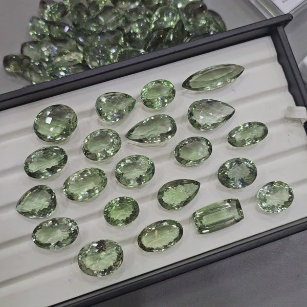 5 Pcs Natural Prasiolites | 15mm to 20mm sizes