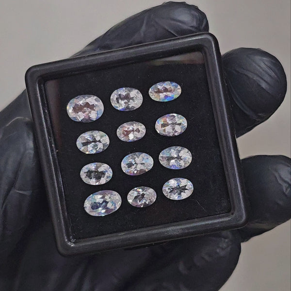 12 Pcs Natural Madagascar Moonstones Faceted | Shape: Oval| Size: 8-6mm | Top quality