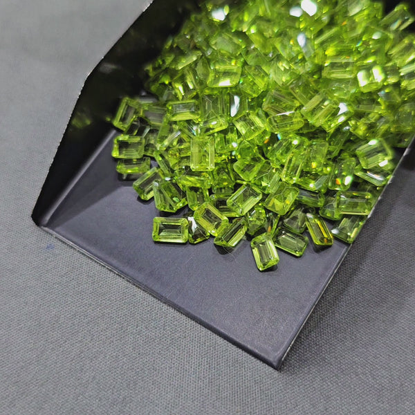 12 Pcs of Natural Peridots | 6x4mm Rectangular