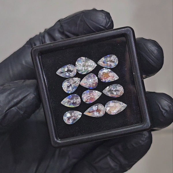 12 Pcs Natural Madagascar Moonstones Faceted | Shape: Pear| Size: 8-7mm | Top quality
