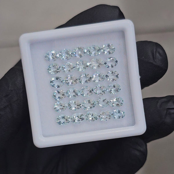 30 Pcs Natural Aquamarine Faceted unheated | Shape: Oval| Size: 6x4mm