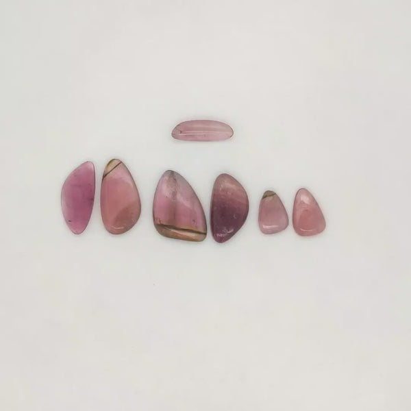 7 Pics Of Natural Watermelon Tourmaline Slice | Size:10-18mm | With Certificate