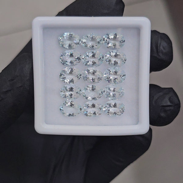 15 Pcs Natural Aquamarine Faceted unheated | Shape: Oval| Size: 8x6mm