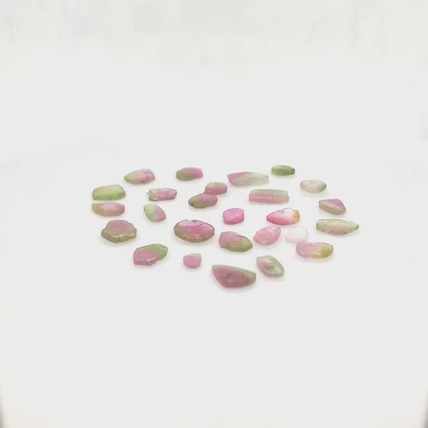 26 Pics Of Natural Watermelon Tourmaline Slice | Size:5-11mm | With Certificate