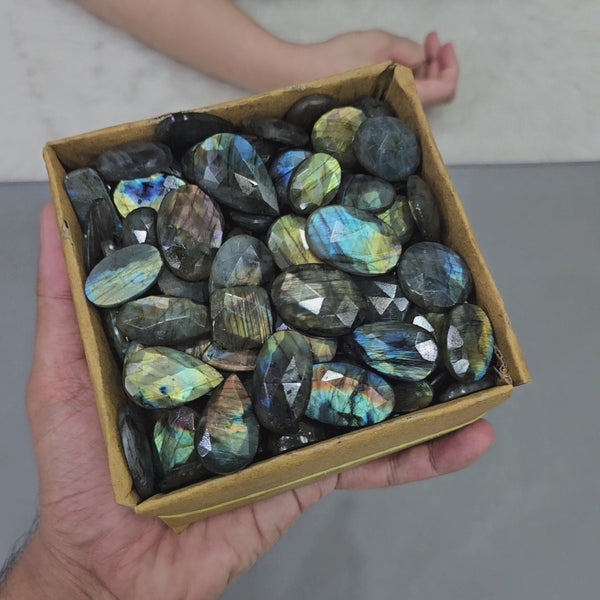 50 of Labradorite Rosecuts with flat backs | 17 to 30mm