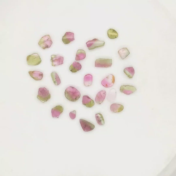 26 Pics Of Natural Watermelon Tourmaline Slice | Size:5-11mm | With Certificate