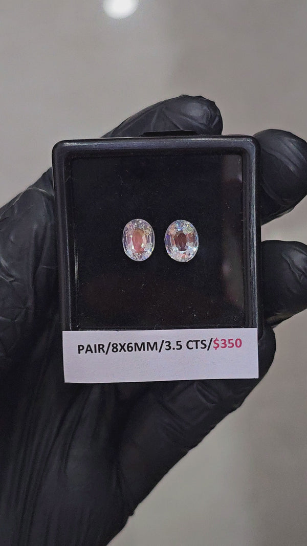 2 Pcs Natural Madagascar Moonstones Faceted | Shape: Oval Size: 8x6mm| Top quality