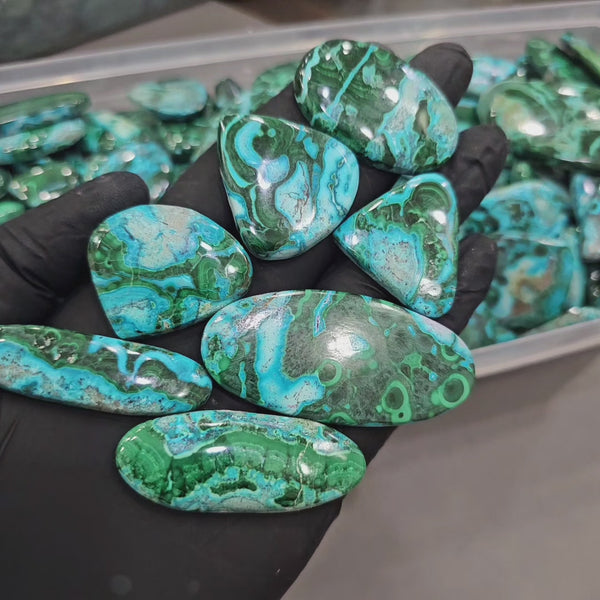 250Gram/ 500Gram of Natural Malachite Chrysocolla Cabochon | 1