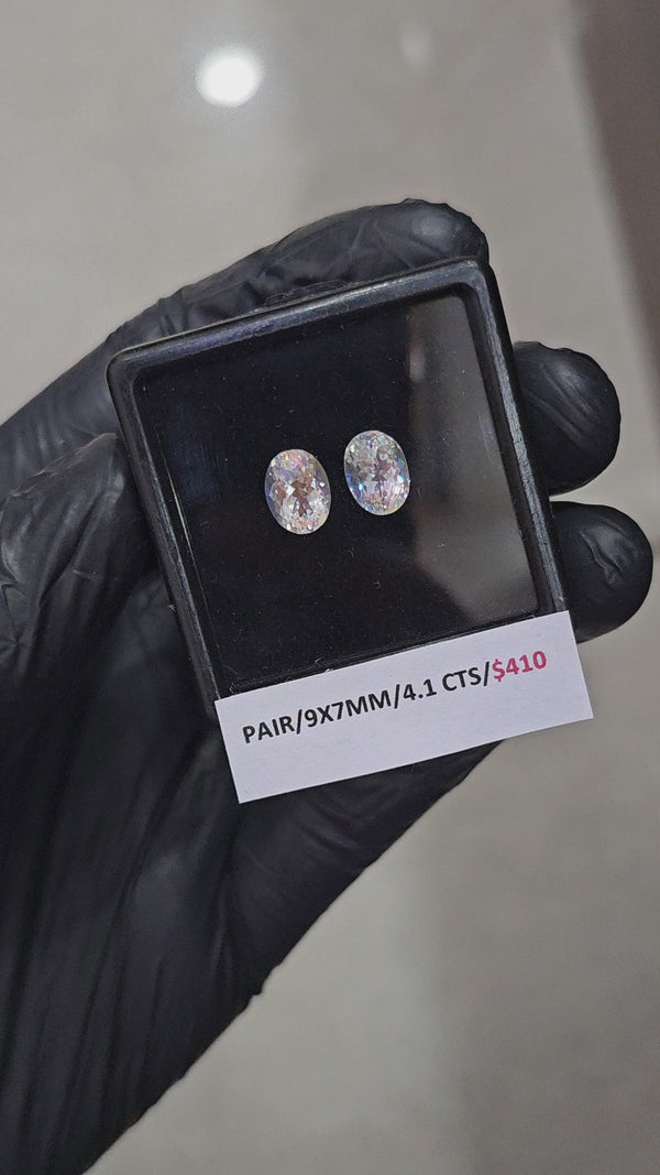 2 Pcs Natural Madagascar Moonstones Faceted | Shape: Oval | Size: 9x7mm| Top quality